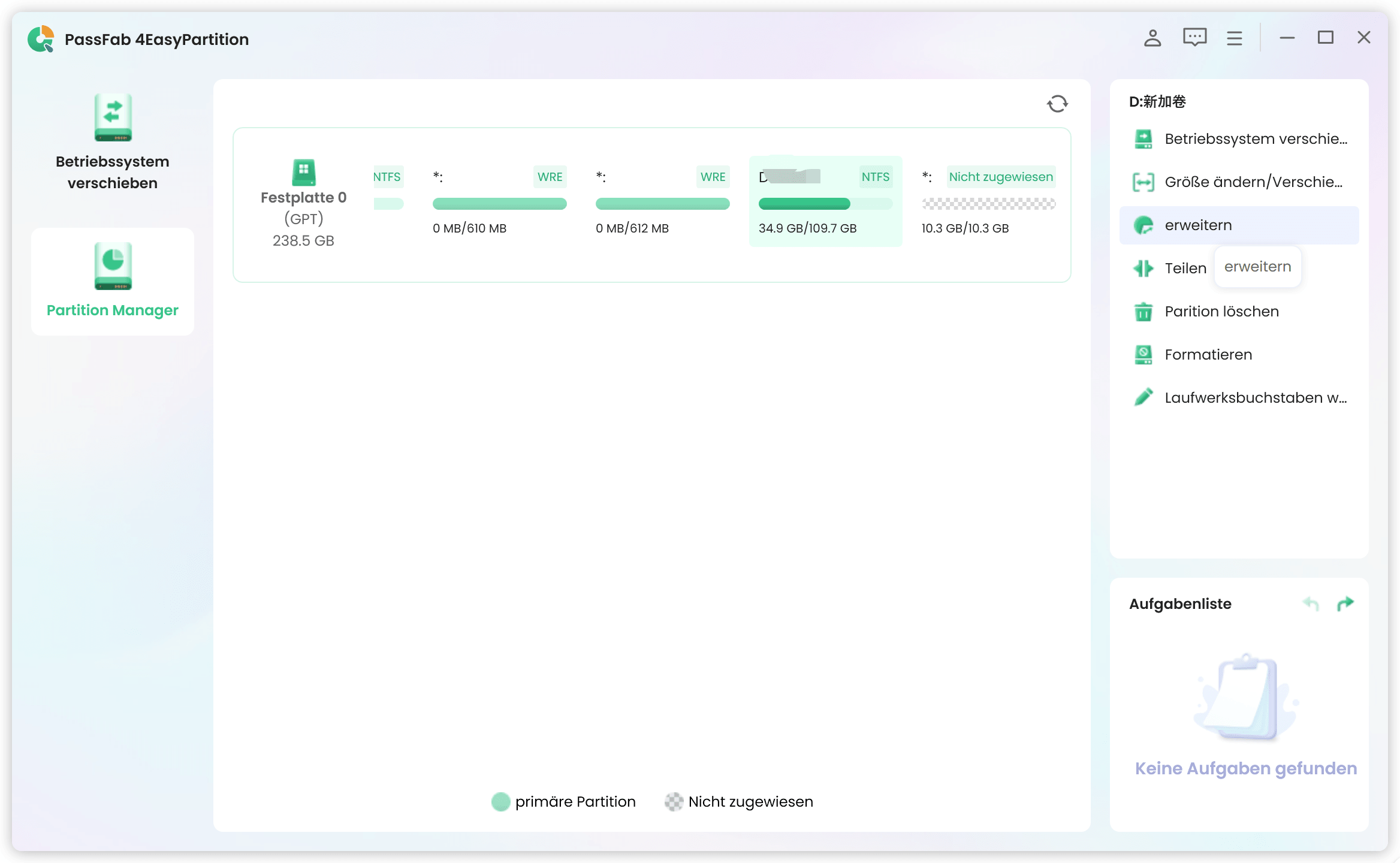 choose the partition