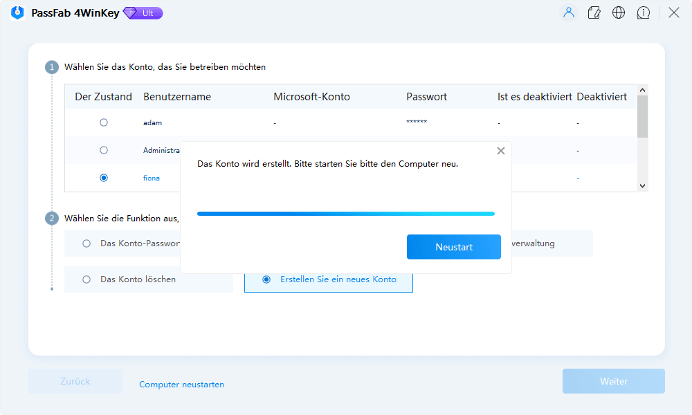 create account successfully passfab 4winkey guide
