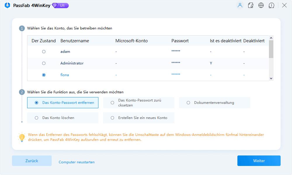 windows passwords recovery tool 3.0 - remove account password