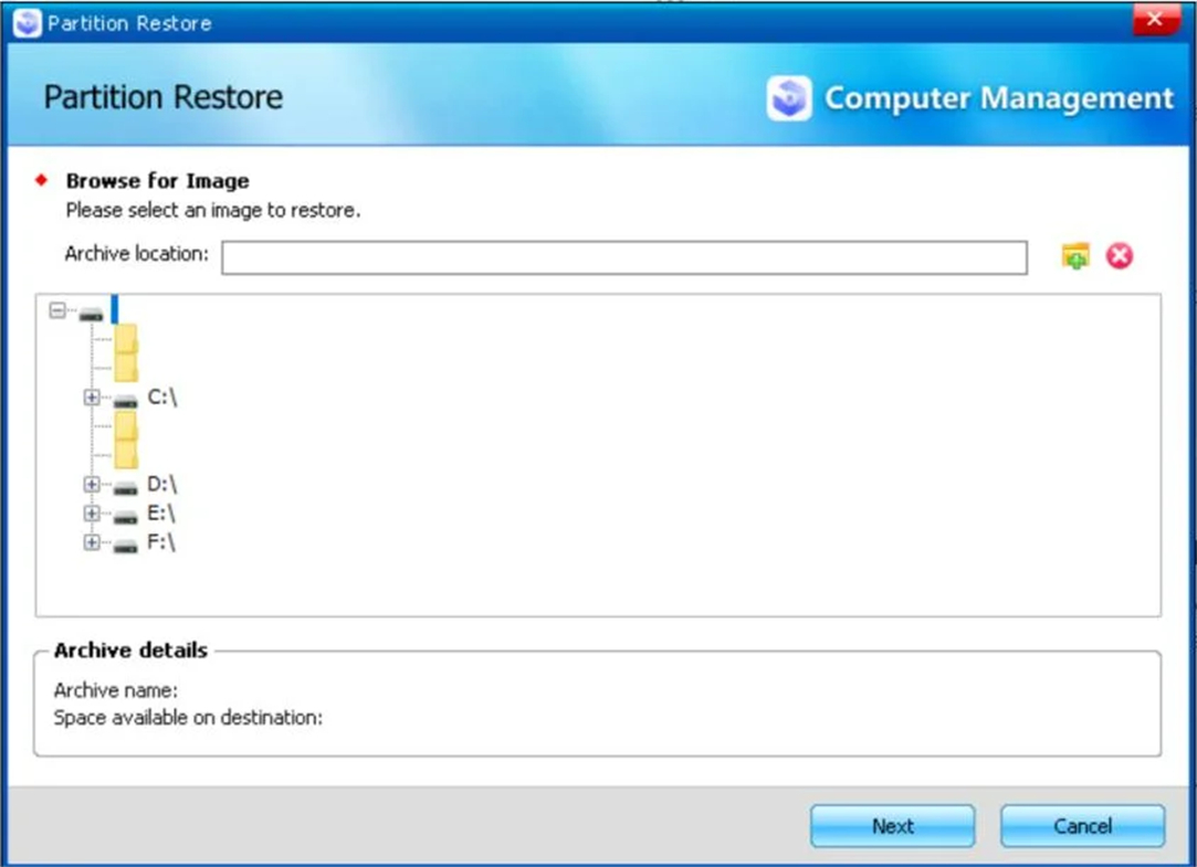 Partitionswiederherstellung starten