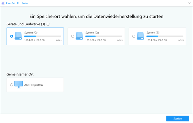 Wählen Sie den Standort