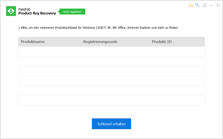 passfab product key recovery main interface