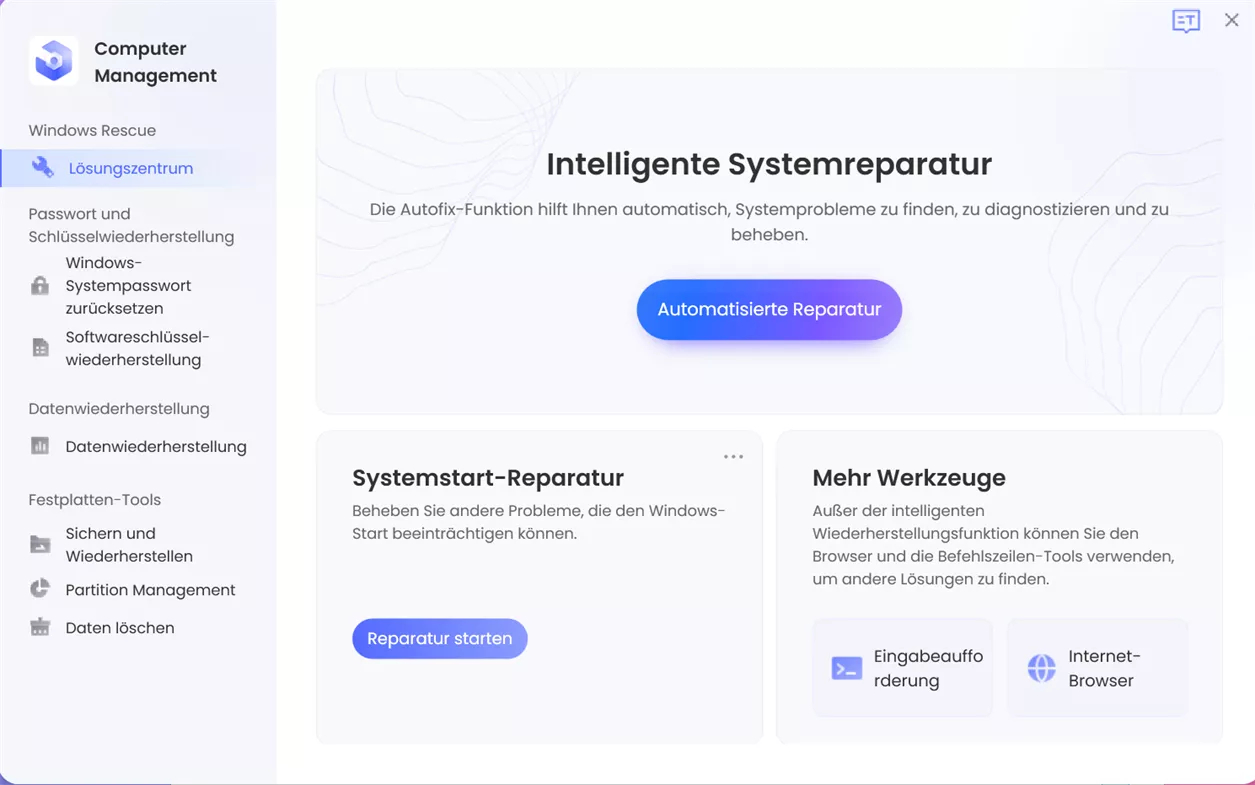 Klicken Sie auf Automatische Reparatur