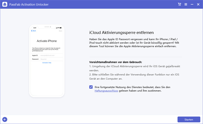 klicken sie auf starten
