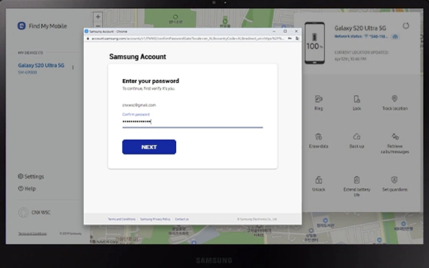entsperren durch mein Geraet finden