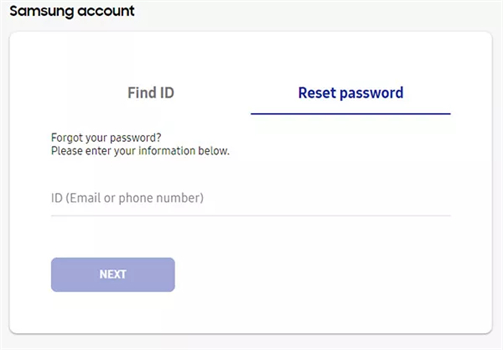 samsung account passwort reset
