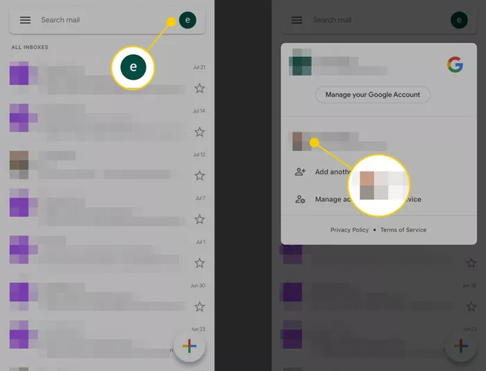 Konto verwalten, nachdem Sie Ihr Konto hinzugefügt haben