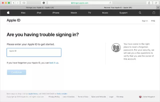 apple id online entsperren