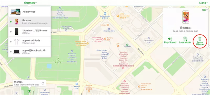 mit hilfe von find my phone