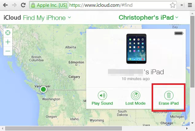 loesche iPad mit iCould