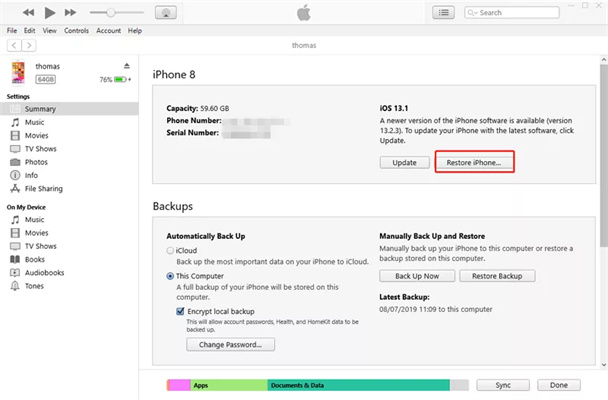 durch itunes wiederherstellen