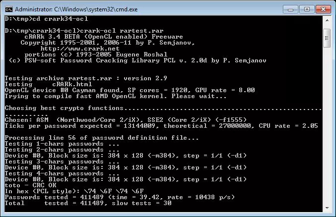 Passwort finden nach Befehlen