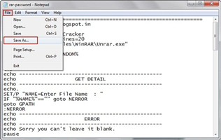 click save as in notepad