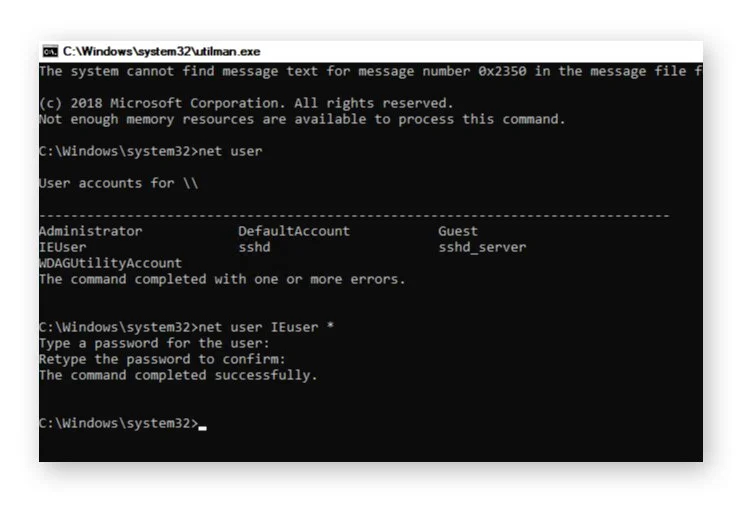 befehl abgeschlossen