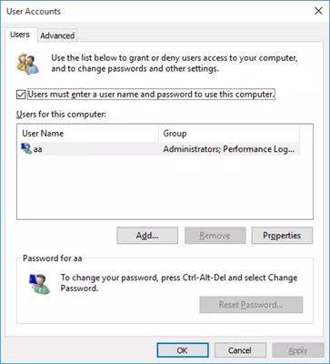 Benutzerkonten Einstellungen netplwiz