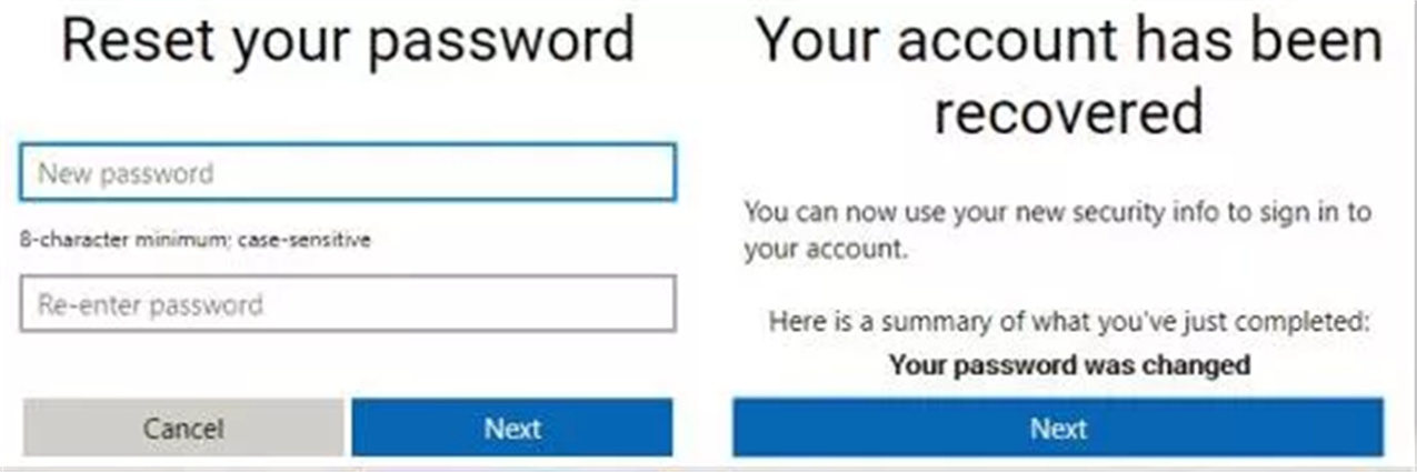 neue passwort eingeben