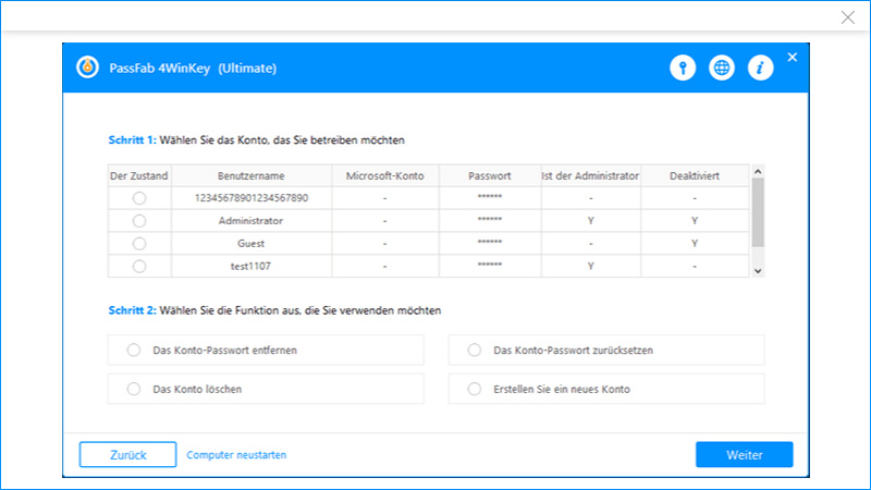 Windows OS auswaehlen