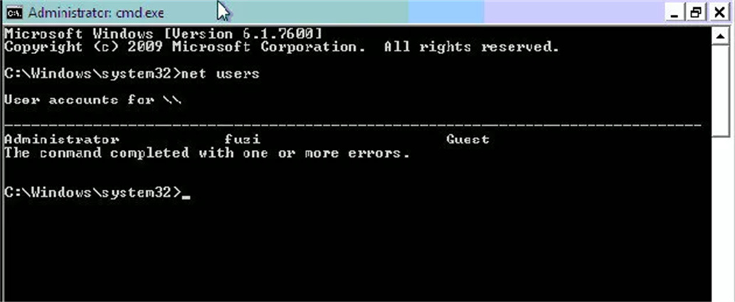 windows kontos liste