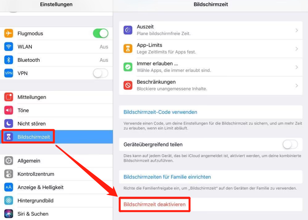 iPad Schulbeschränkungen umgehen: Tricks zur Änderung des Bildschirmzeit-Passcodes
