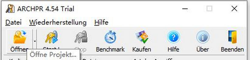 advanced archive password recovery öffnen